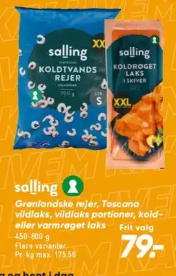 Bilka Salling - Grønlandske rejer / Toscanske vildlaks / varmrøget eller koldrøget laks tilbud