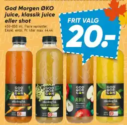 Bilka God Morgen ØKO juice / klassisk juice / shot tilbud