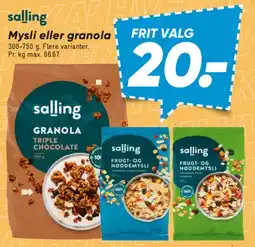 Bilka Mysli eller granola tilbud