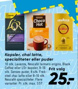 Bilka Kapsler, chai latte, specialiteter eller puder tilbud