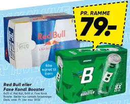 Bilka Red Bull eller Faxe Kondi Booster tilbud