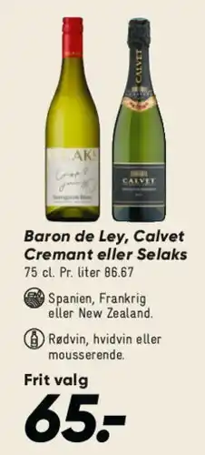 Bilka Baron de Ley, Calvet Cremant eller Selaks tilbud