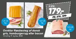 Bilka Ovnklar flæskesteg af dansk gris, hamburgerryg eller bacon tilbud