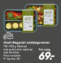 Bilka Godt Begyndt middagsretter tilbud