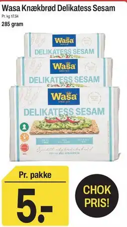 ABC Lavpris Wasa Knækbrød Delikatess Sesam tilbud
