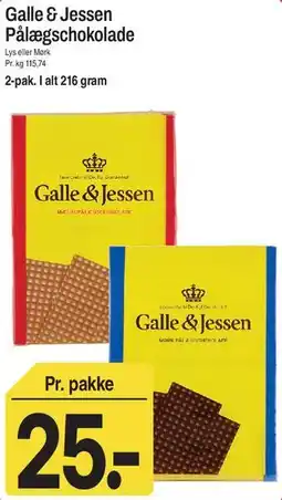 ABC Lavpris Galle & Jessen Pålægschokolade tilbud