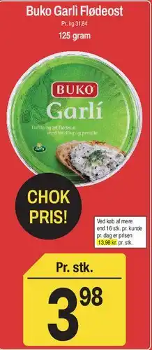 ABC Lavpris Buko Garli Flødeost tilbud