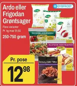 ABC Lavpris Ardo eller Frigodan Grøntsager tilbud