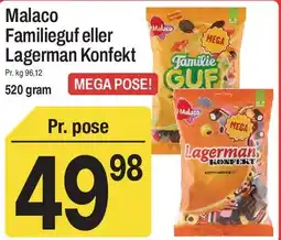 ABC Lavpris Malaco Familieguf eller Lagerman Konfekt tilbud