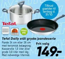 Bilka Tefal Daily stål gryde/pandeserie tilbud