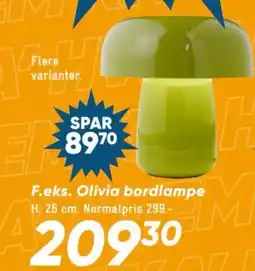 Bilka Olivia bordlampe tilbud
