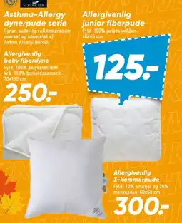 Bilka Nordisk Fjer Allergivenlig junior fiberpude tilbud