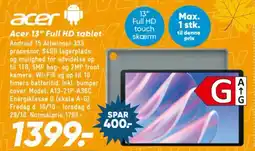 Bilka Acer 13" Full HD tablet tilbud
