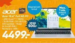Bilka Acer 15,6" Full HD PC tilbud