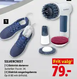 Lidl Silvercrest elektrisk skotørrer elektrisk rengøringsbørste tilbud