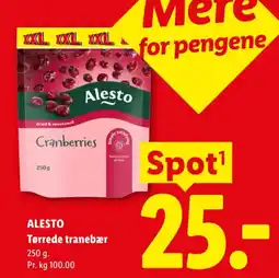 Lidl Alesto Tørrede tranebær tilbud