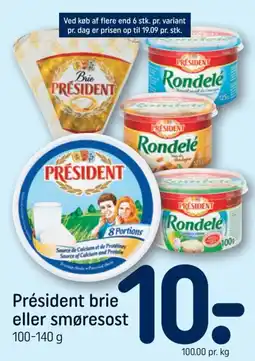 REMA 1000 Président brie eller smøresost tilbud