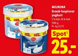 Lidl Milbona Græsk-inspireret yoghurt tilbud