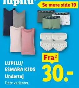 Lidl Lupilu Esmara Kids Undertøj tilbud