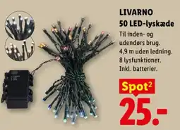 Lidl Livarno 50 led-lyskæde tilbud
