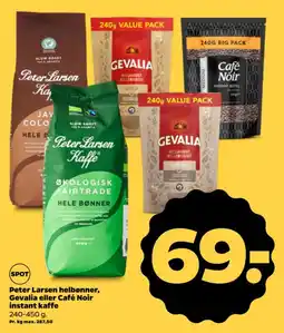 Netto Peter Larsen helbønner, Gevalia eller Café Noir instant kaffe tilbud