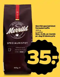 Netto Merrild specialristet formalet kaffe tilbud