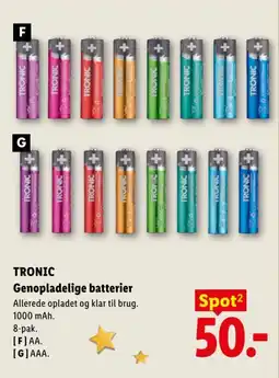 Lidl Tronic genopladelige batterier tilbud
