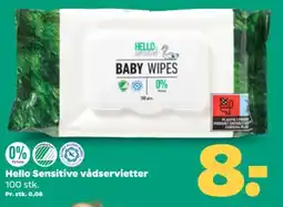 Netto Hello Sensitive vådservietter tilbud