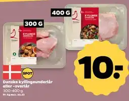 Netto Danske kyllingeunderlår eller -overlår tilbud
