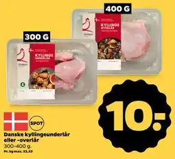 Netto Danske kyllingeunderlår eller -overlår tilbud