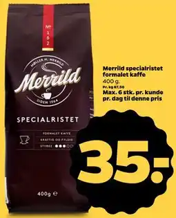 Netto Merrild specialristet formalet kaffe tilbud