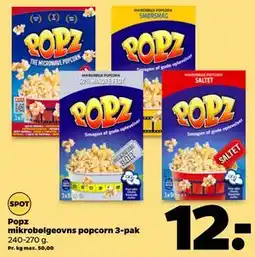 Netto Popz mikrobølgeovns popcorn 3-pak tilbud