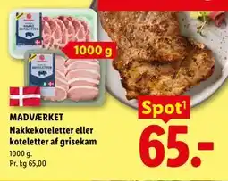 Lidl MADVÆRKET Nakkekoteletter eller koteletter af grisekam tilbud