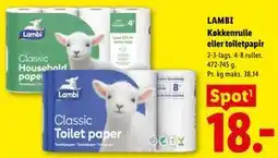 Lidl LAMBI Køkkenrulle eller toiletpapir tilbud