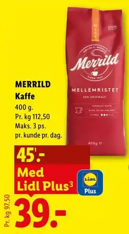 Lidl MERRILD Kaffe tilbud