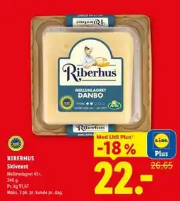 Lidl RIBERHUS Skiveost, App-pris tilbud