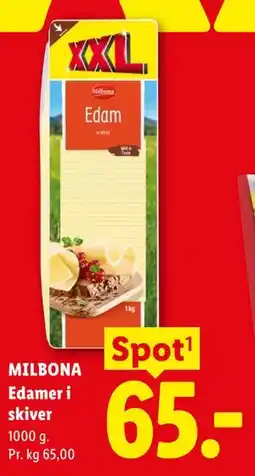 Lidl MILBONA Edamer i skiver tilbud