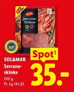 Lidl SOL&MAR Serranoskinke tilbud