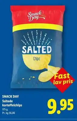 Lidl SNACK DAY Saltede kartoffelchips tilbud
