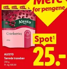 Lidl ALESTO Tørrede tranebær tilbud