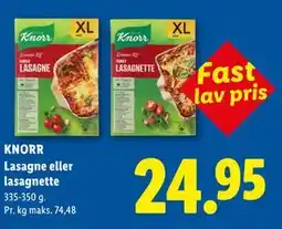 Lidl KNORR Lasagne eller lasagnette tilbud