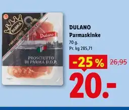 Lidl DULANO Parmaskinke tilbud