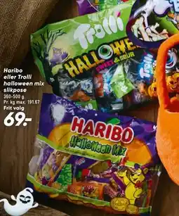 Bilka Haribo eller Trolli halloween mix slikpose tilbud