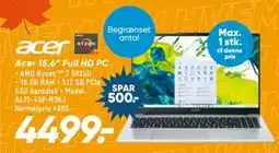 Bilka Acer 15,6” Full HD PC tilbud