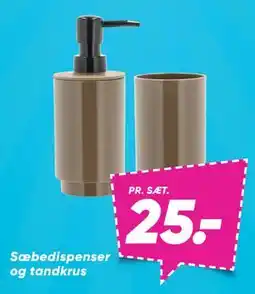 Bilka Sæbedispenser og tandkrus tilbud