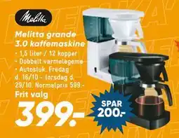 Bilka Melitta grande 3.0 kaffemaskine tilbud