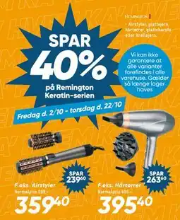 Bilka SPAR 40% på Remington Keratin-serien tilbud