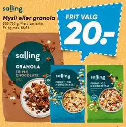 Bilka Mysli eller granola tilbud