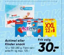 Bilka Actimel eller Kinder snack tilbud