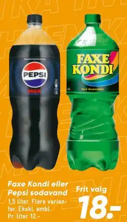 Bilka Faxe Kondi eller Pepsi sodavand tilbud